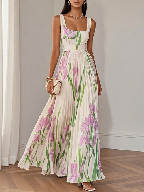 Brooklyn | Women’s Boho Floral Flowing A Line Dress 0