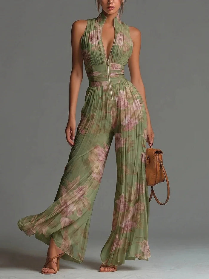 Cassidy Pleated Wide Leg Jumpsuit 0