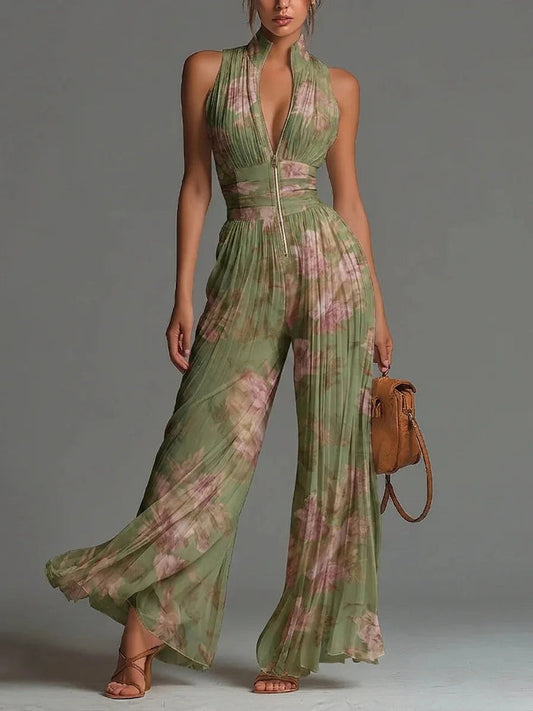 Cassidy Pleated Wide Leg Jumpsuit 0
