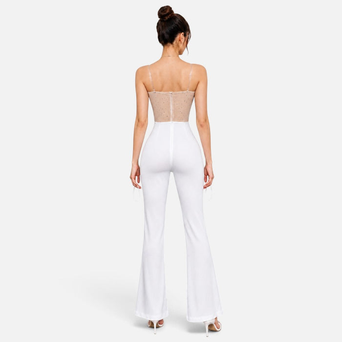 Celeste | Women's Sequin Sleeveless Strapless Jumpsuit | Sweetheart Formal Outfit