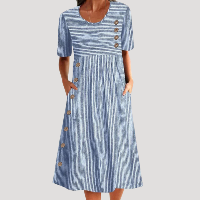 Women’s Summer Striped Midi Dress 0