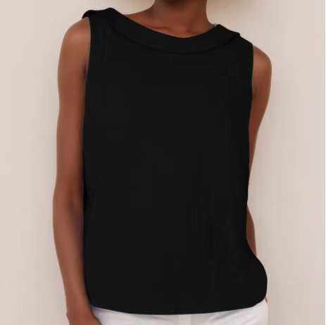 Elspeth | Women's Casual Sleeveless Linen Top Round Neck 7