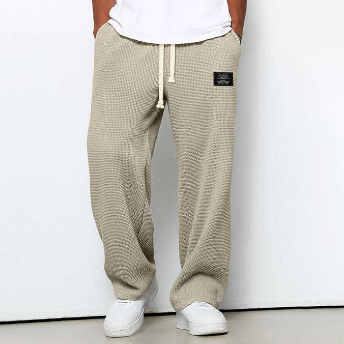 Men’s Waffle Knit Jogger Pants with Drawstring Waist 0