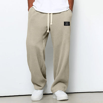 Men’s Waffle Knit Jogger Pants with Drawstring Waist 0