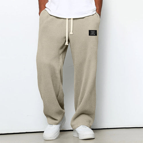 Men’s Waffle Knit Jogger Pants with Drawstring Waist 0