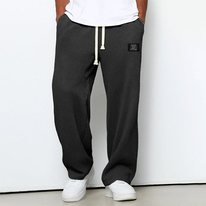 Men’s Waffle Knit Jogger Pants with Drawstring Waist 2