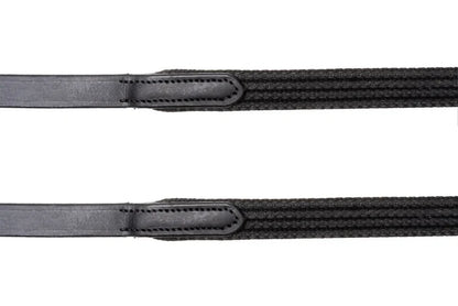 correct connect Sure Grip Rubber Reins with Rein Stops-Superb Slim Rubber Woven Grip