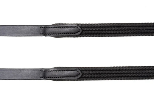 correct connect Sure Grip Rubber Reins with Rein Stops-Superb Slim Rubber Woven Grip