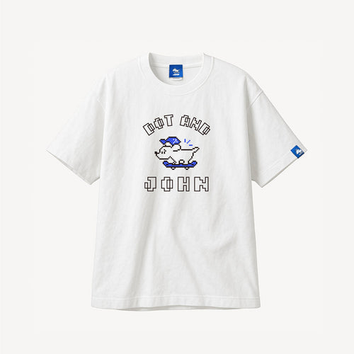DOT AND JOHN Short-Sleeved T-Shirt ⬜️ ⬛️【JOHN by OFFICE SHIBACHAN】