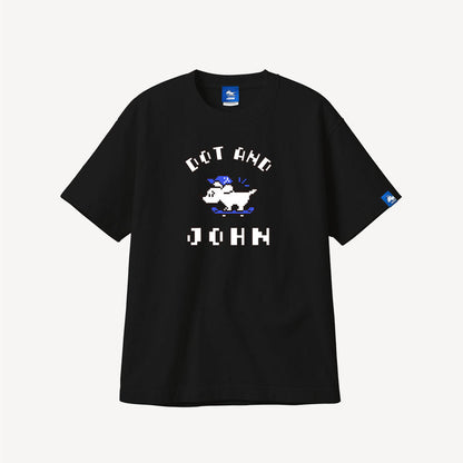 DOT AND JOHN Short-Sleeved T-Shirt ⬜️ ⬛️【JOHN by OFFICE SHIBACHAN】