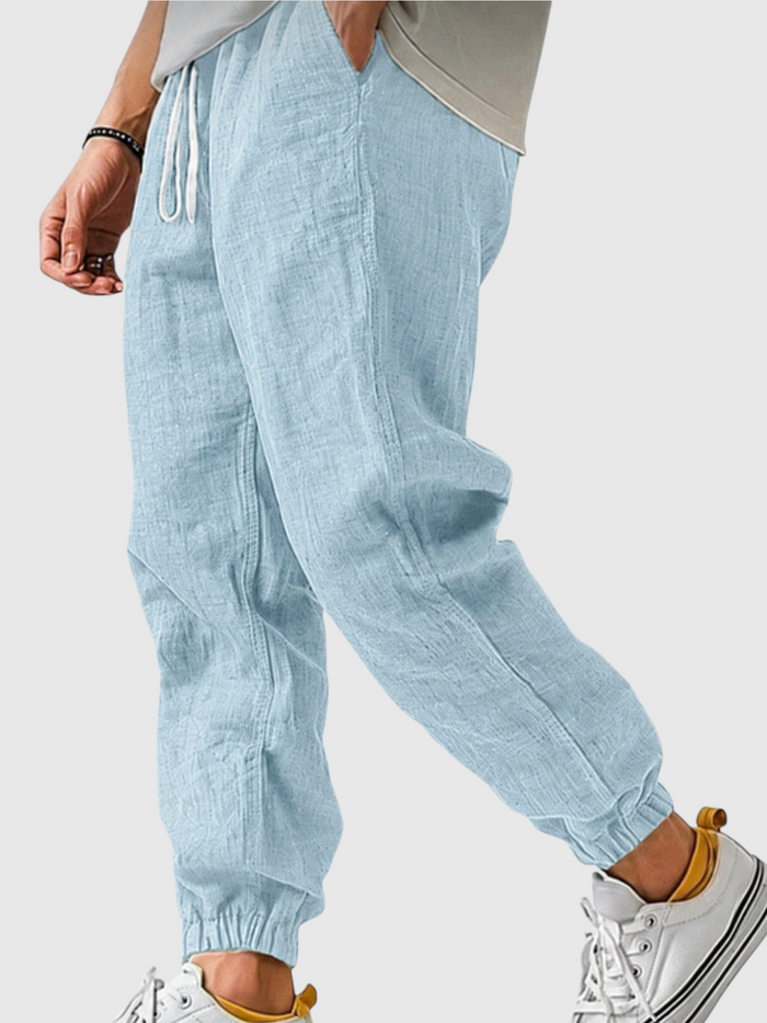 Dylan | Men's Linen Jogger Pants Elastic Waist Drawstring