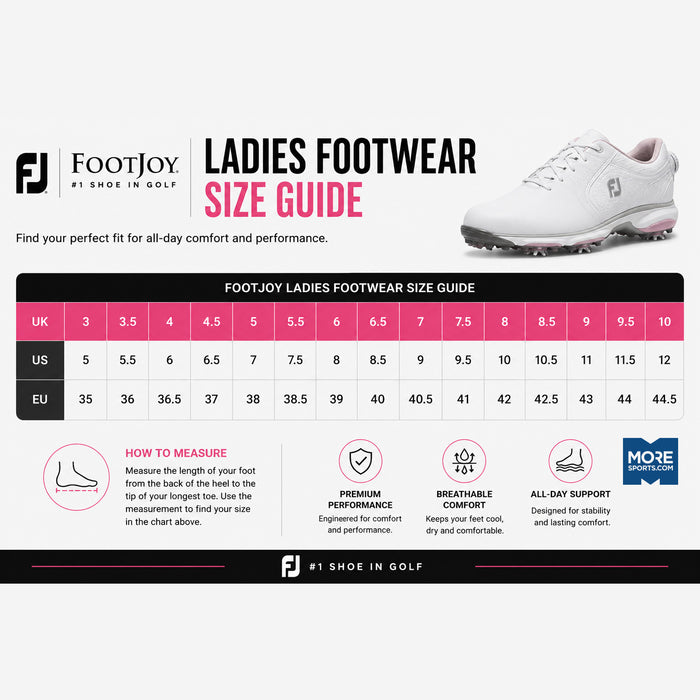 FootJoy Ladies Footwear Size Guide