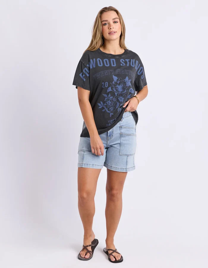 FOXWOOD - BOTANICAL GARDEN TEE - Washed Black