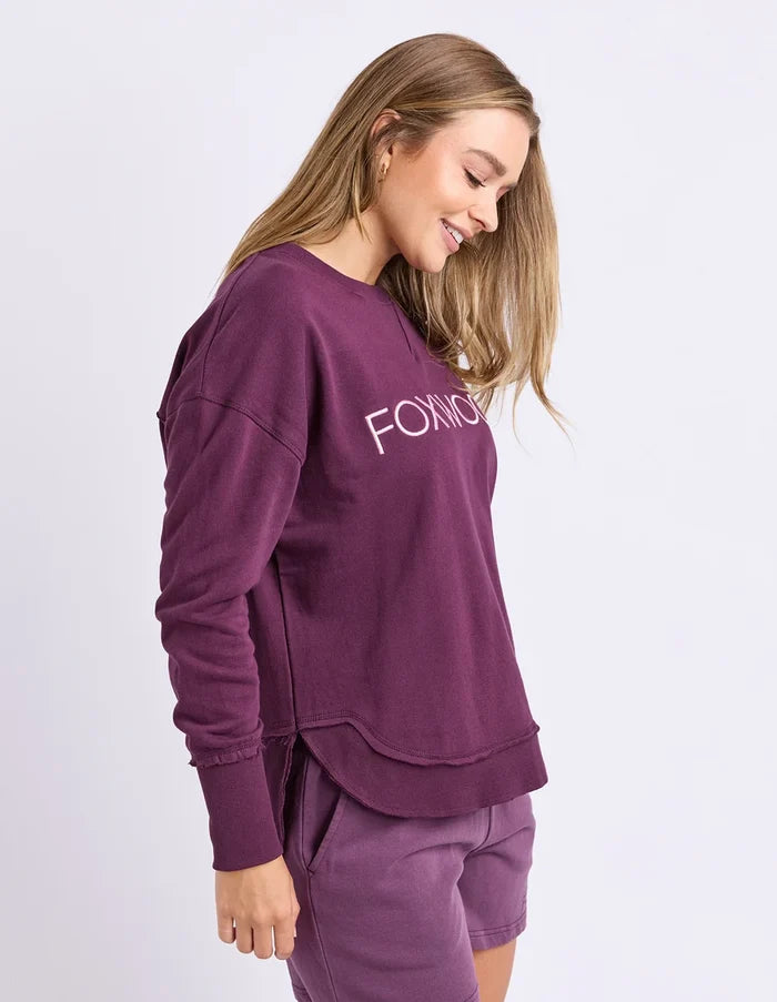 FOXWOOD -  SIMPLIFIED METALLIC CREW - Plum