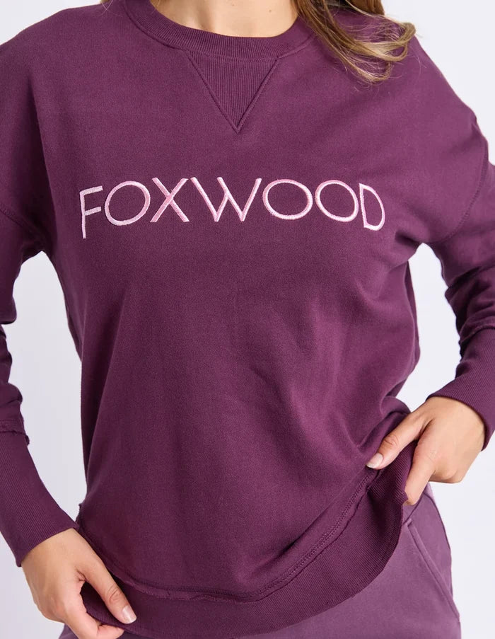 FOXWOOD -  SIMPLIFIED METALLIC CREW - Plum