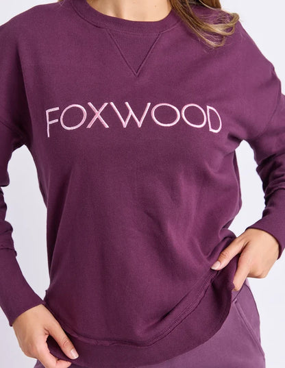 FOXWOOD -  SIMPLIFIED METALLIC CREW - Plum