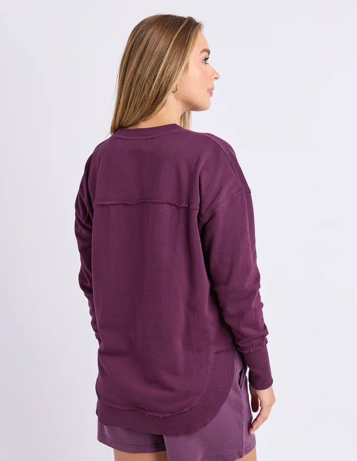 FOXWOOD -  SIMPLIFIED METALLIC CREW - Plum