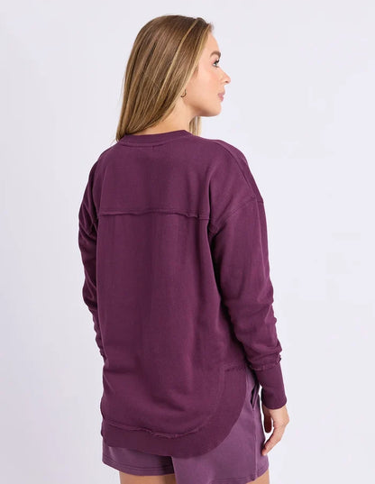 FOXWOOD -  SIMPLIFIED METALLIC CREW - Plum