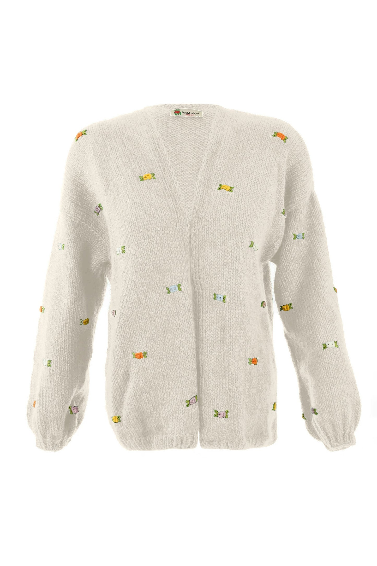 WILD FLOWERS ROSE BLOOM Wool Cardigan