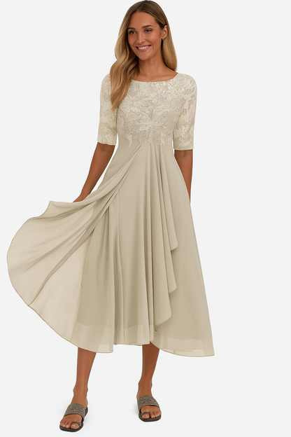 Greta | Women's Summer A-Line Midi Dress 0