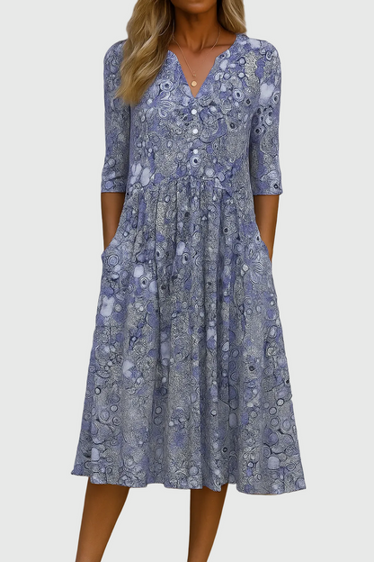 Harlow | Graceful V-Neck Elegance Midi Dress 3