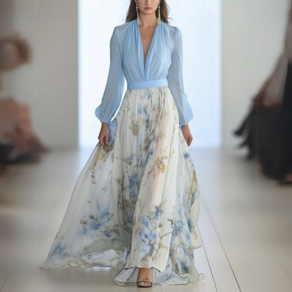 Doris | Women's Floral V-Neck Maxi Dress 0