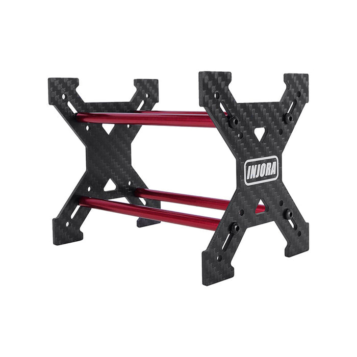 INA-86RD Carbon Fiber Tire Storage Rack For 1.0" Tires 1/18 1/24 RC Crawler - Red