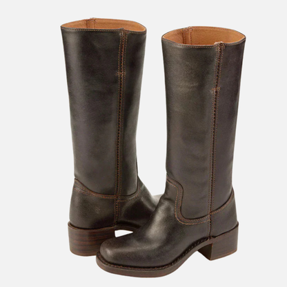 Indi | Women's Tall Leather Heeled Boots