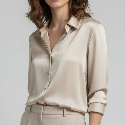 Jade Womens Blouse | Lightweight Silk, Elegant Summer Top 0