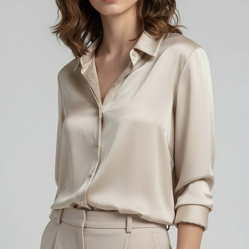 Jade Womens Blouse | Lightweight Silk, Elegant Summer Top 0