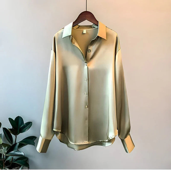 Jade Womens Blouse | Lightweight Silk, Elegant Summer Top 1