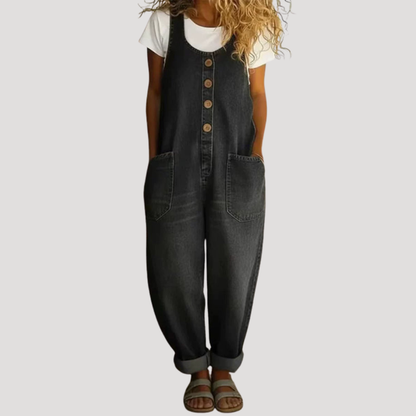 Women’s Baggy Denim Dungarees 1
