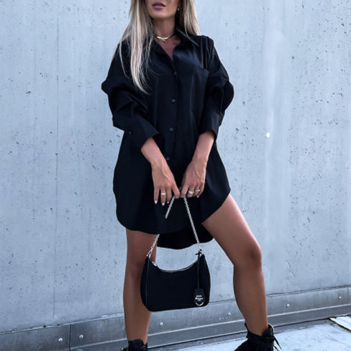 Women's Shirt Dress with Button-Front Closure and Long Sleeves 6