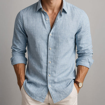 LINEN BLEND SHIRT FOR MEN 0