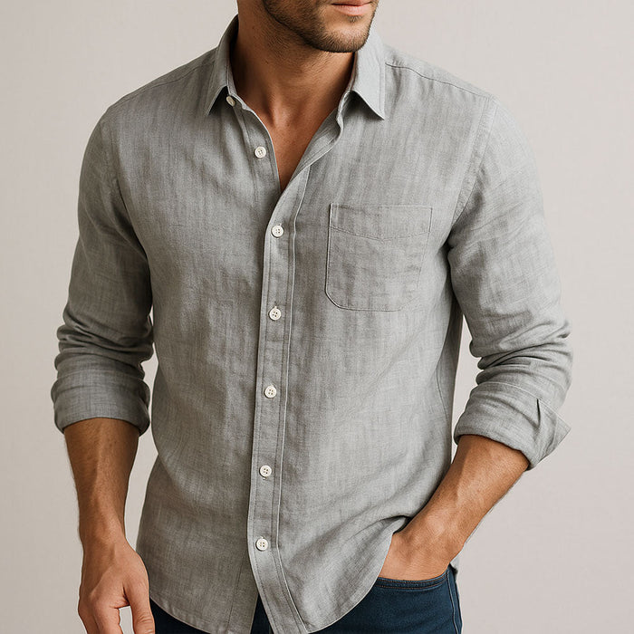 LINEN BLEND SHIRT FOR MEN 2