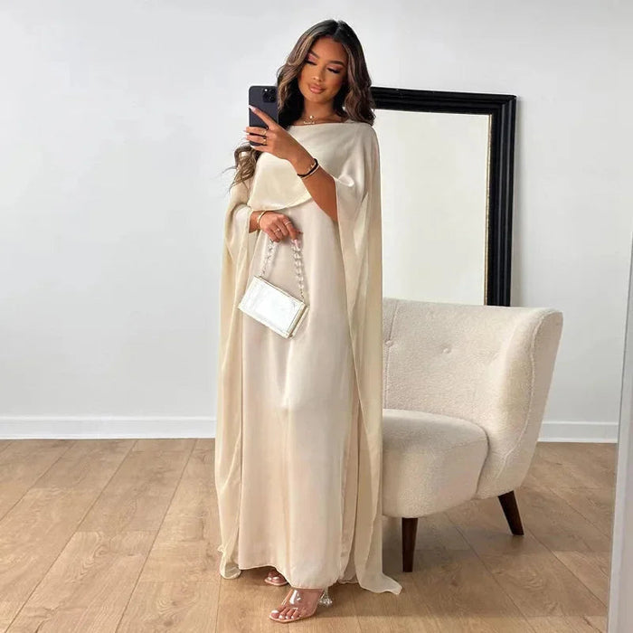 Lily | Women's Wedding Guest Cape Maxi Dress 0