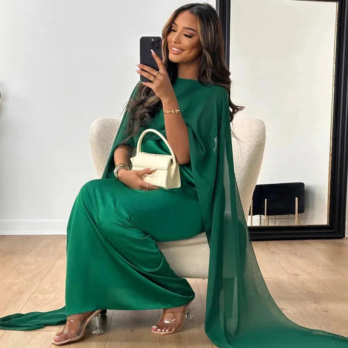 Lily | Women's Wedding Guest Cape Maxi Dress 4