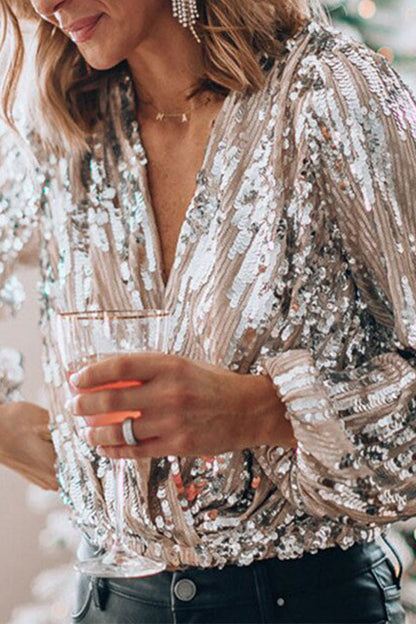 Women's Sequin Long Sleeve Blouse 2
