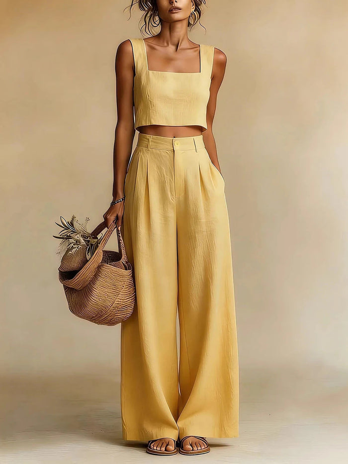 Peachy Palazzo Pants Set 0