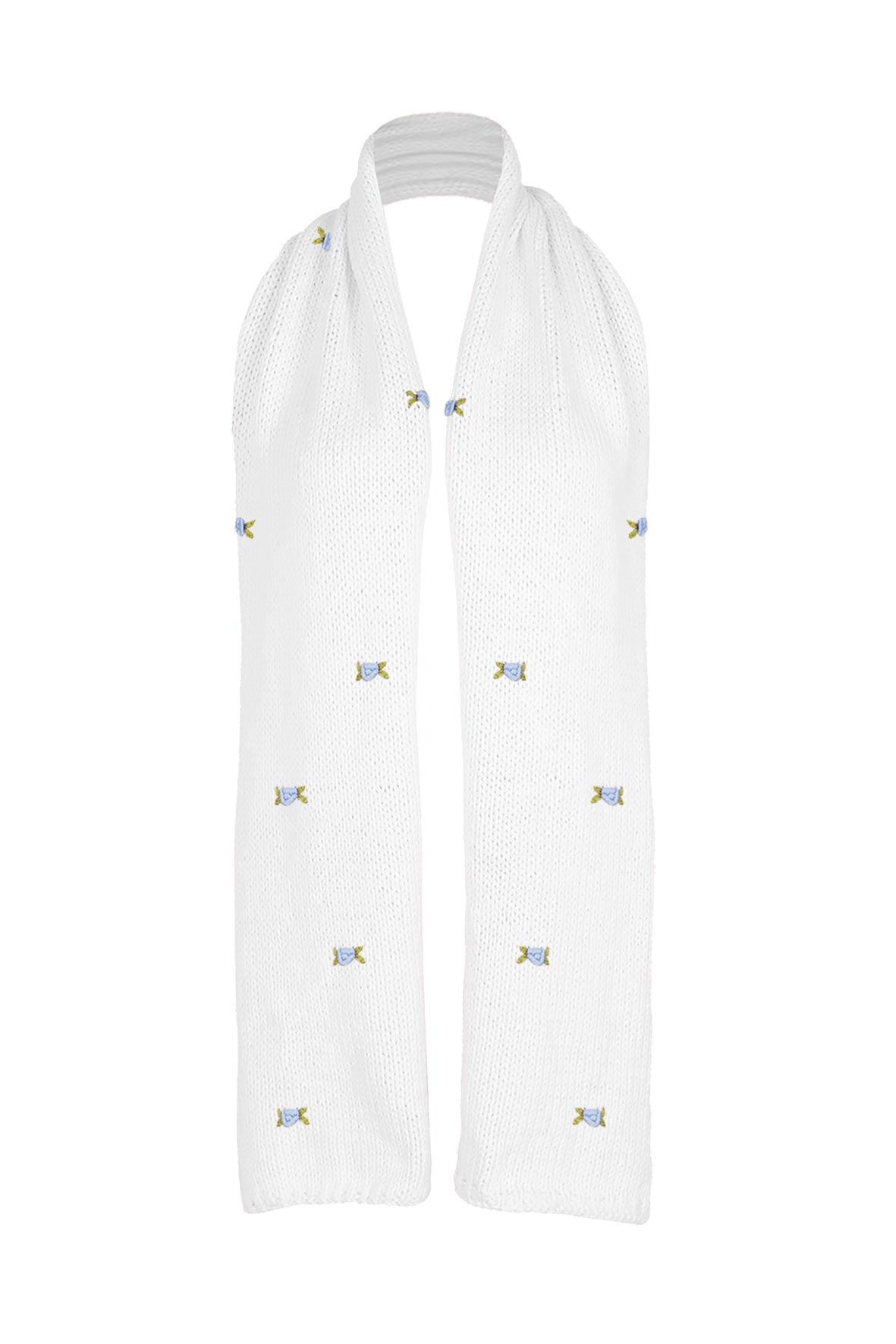 WINTER BLOOM BLUE ROSE Cotton Scarf