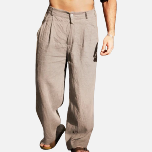 Men's Breathable Pleated Linen Pants
