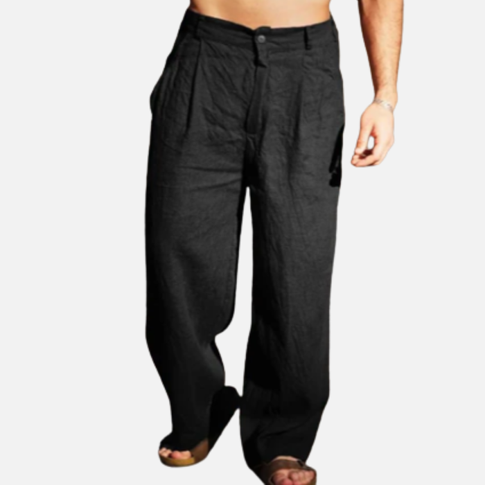 Men's Breathable Pleated Linen Pants