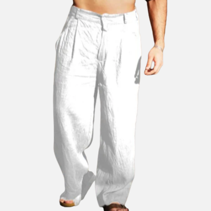 Men's Breathable Pleated Linen Pants