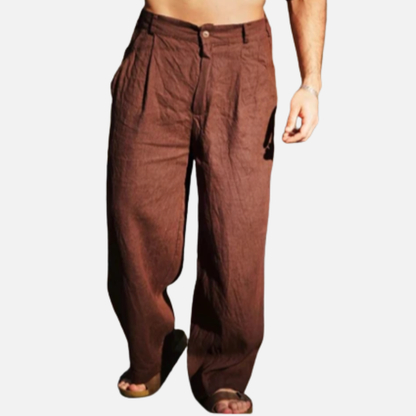 Men's Breathable Pleated Linen Pants