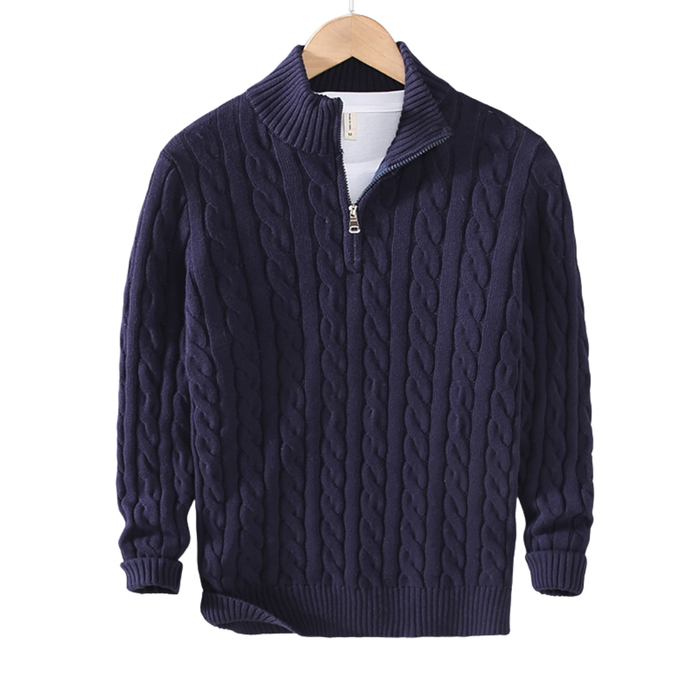 Men’s Cable Knit Quarter Zip Sweater