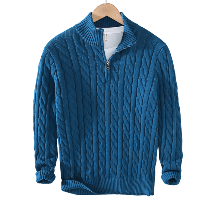 Men’s Cable Knit Quarter Zip Sweater