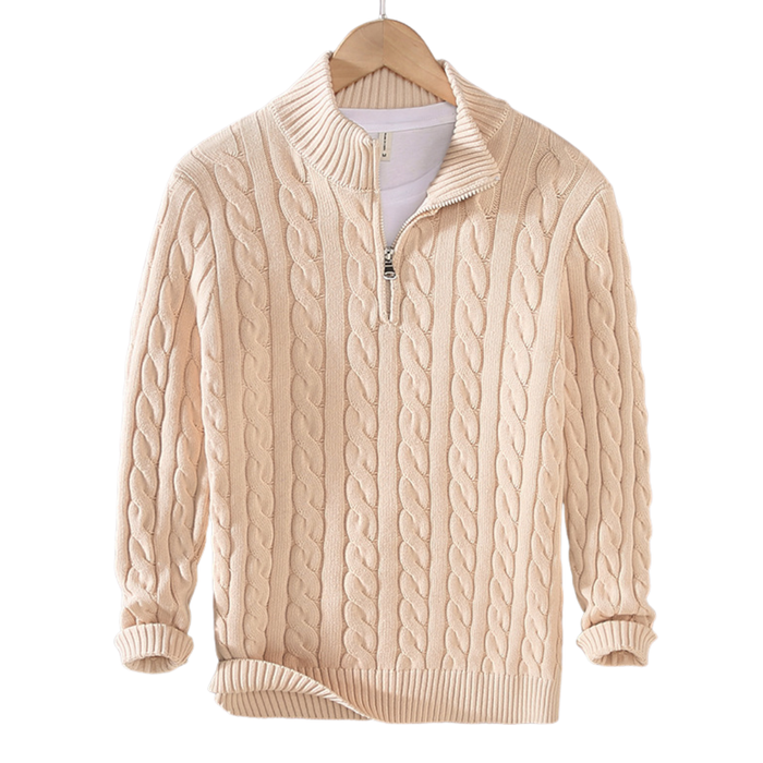 Men’s Cable Knit Quarter Zip Sweater