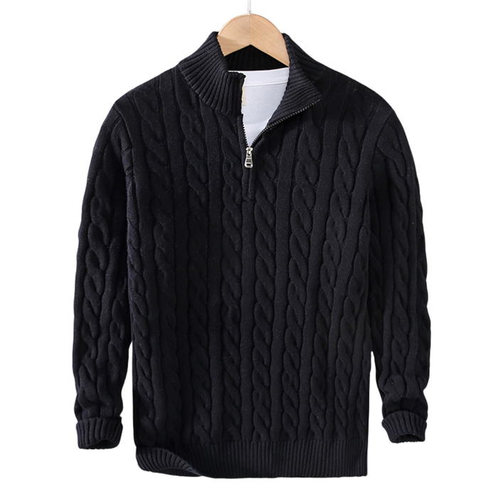 Men’s Cable Knit Quarter Zip Sweater