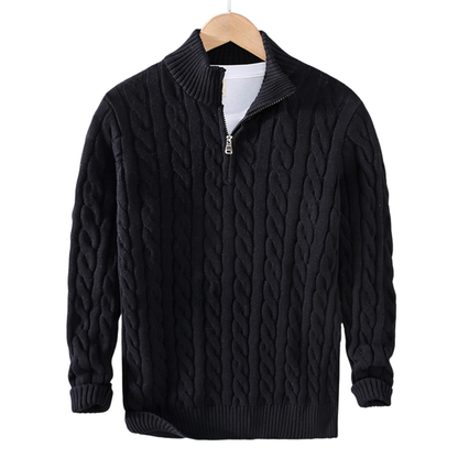 Men’s Cable Knit Quarter Zip Sweater