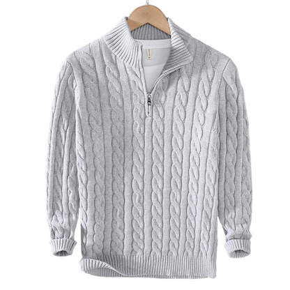 Men’s Cable Knit Quarter Zip Sweater